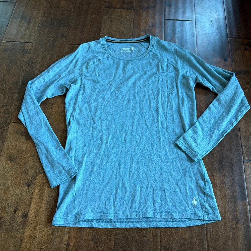 Smartwool Merino 150 Lace Long Sleeve Top Blue Heather Womens Large Base Layer